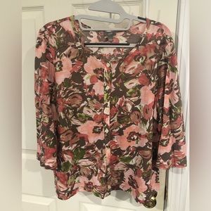 J Jill women’s cotton large top. Lightweight. 3/4 sleeve